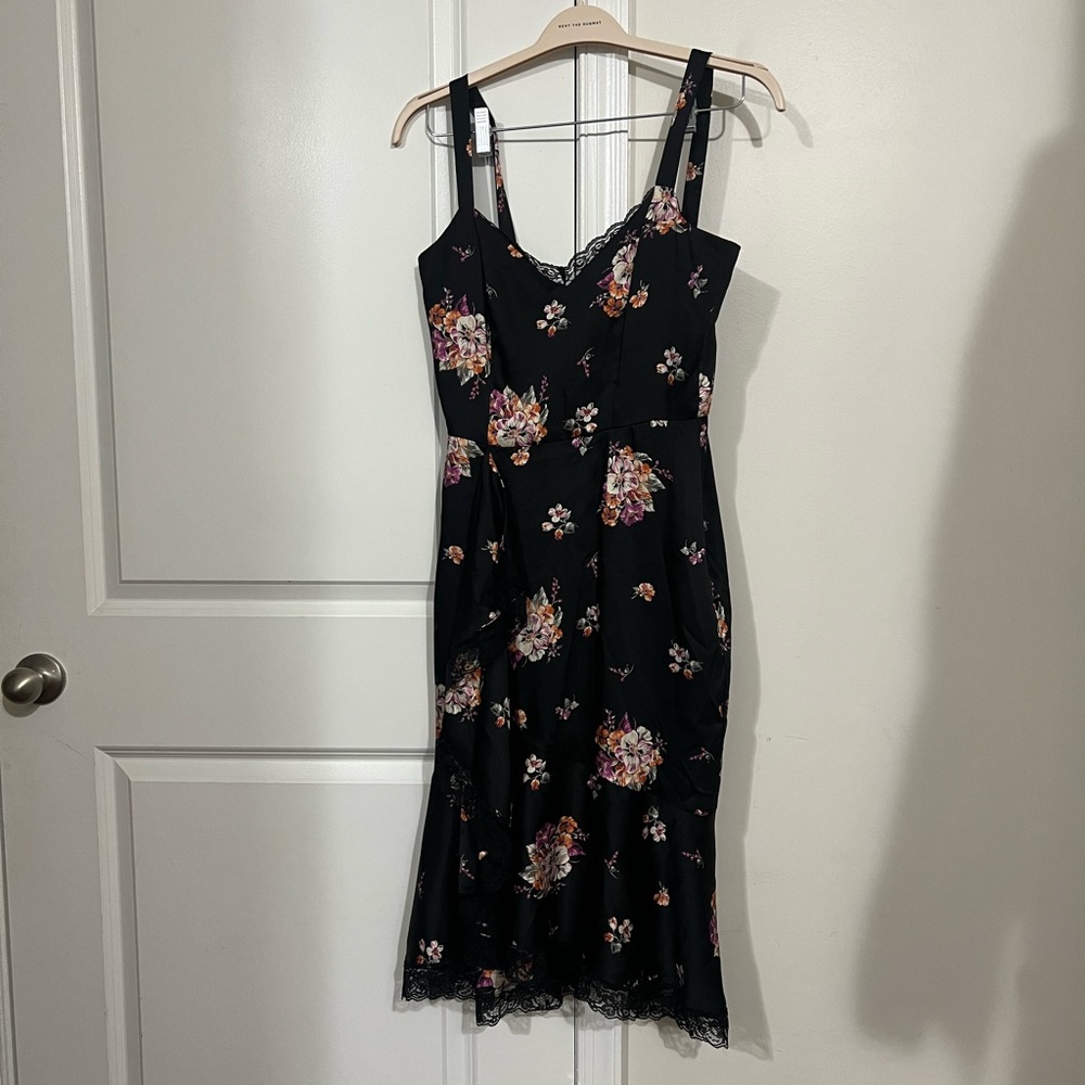 FLAWED Slate & Willow Black Floral Sleeveless Dress Size 6 US